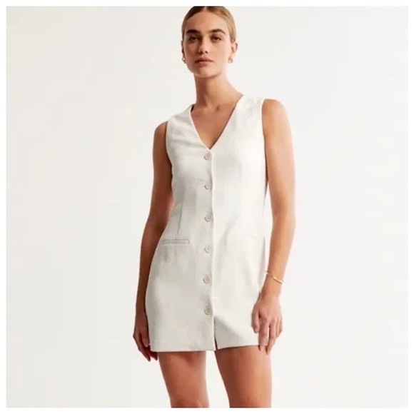 Abercrombie & Fitch Dresses & Skirts - Abercrombie & Fitch Iso Vest Mini Dress Sz L Off white Sleeveless
